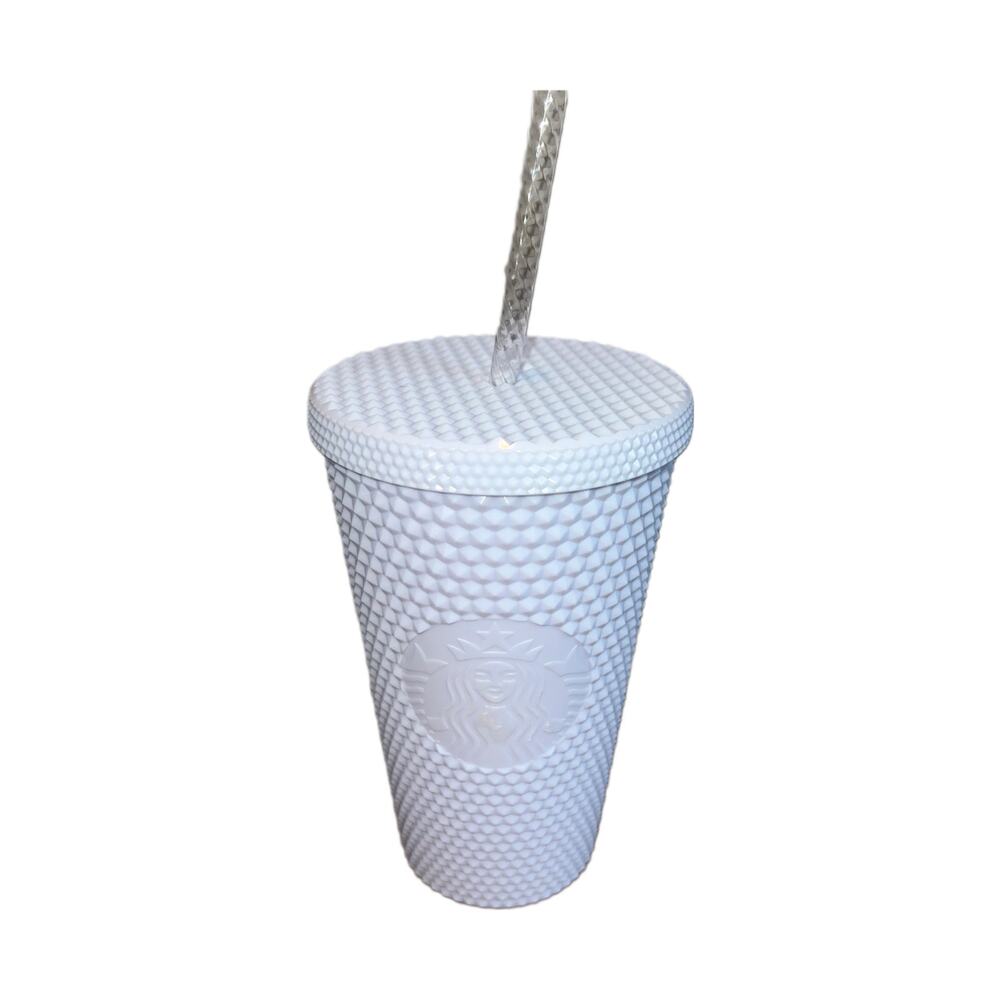 Starbucks White Studded Tumbler 16 oz - BRAND NEW with Lid and Straw
